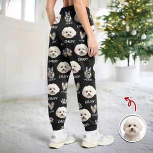 Custom Photo Peace, Love, Dog Sweatpants HA75 897678