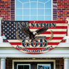Custom Family Name American Flag One Nation Under God Soaring Patriotic Non-Pleated Fan Flag HO82 901944