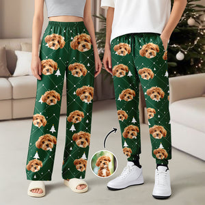 Custom Photo With Christmas Pattern - Personalized Sweatpants Gift For Dog Lovers CH07 896332