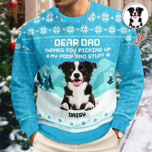 Thank For Picking Up My Poop And Stuff Custom Dog Photo Ugly Sweater CH07 896596