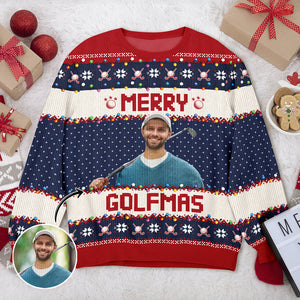 Custom Photo Merry Golfmas Gift For Golf Lovers Ugly Sweater HA75 897626