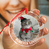 Custom Photo Forever Loved Christmas Glass Ornament Memorial Gift For Cat Lovers TH10 896405