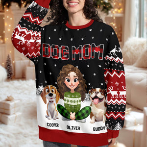 Personalized Dog Mom Christmas Pattern Ugly Sweater Christmas Gift HA75 898068