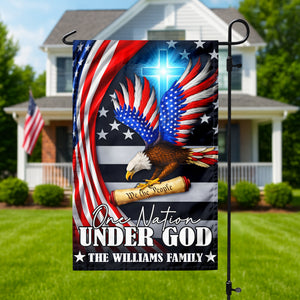 Custom Family Name One Nation Under God Patriot Eagle We The People Garden Flag HO82 900942