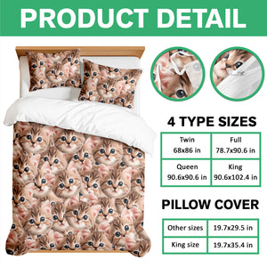 Custom Funny Cat Photo Portrait Bedding Set Birthday, Christmas Gift For Cat Lover CH07 899194