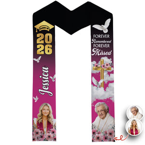 Custom Photo In Loving Memory Family - Class Of 2026 Graduation Stoles Keepsake LM32 897691