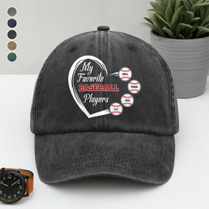 Favorite Players On My Cap - Personalized Washed Baseball Denim Cap Gift For Baseball Lovers HO82 894690