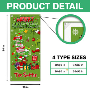 Custom Family Name Merry Grinchmas Funny Door Cover Christmas Decor CH07 899966