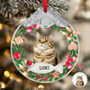 Custom Photo Cat Metal Glass Ornament For Christmas HA75 897180