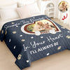 Custom Photo Paw Print Heart-shaped Dog Cat Memorial Quilt Blanket For Pet Lovers HO82 900672