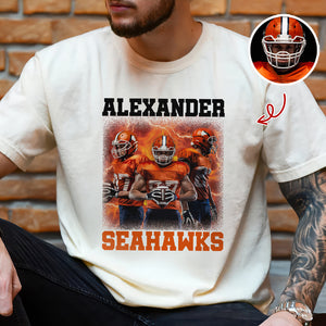 Custom Photo Football Player Bootleg Tee - Personalized Comfort Color Shirt CH07 899492