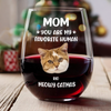 Custom Face Dog Cat - Mom, You’re My Favorite Human Wine Glass HA75 892944