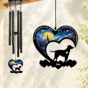 No Longer By My Side But Forever in My Heart Personalized Dog Memorial Acrylic Wind Chimes LM32 893841