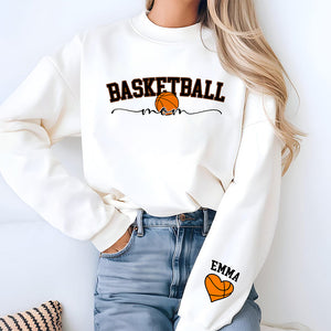 Personalized Kids Name Basketball Mom Sleeve Printed Sweatshirt LM32 895703