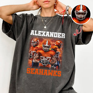 Custom Photo Football Player Bootleg Tee - Personalized Comfort Color Shirt CH07 899492