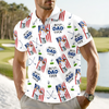 Custom Photo Best Dad Ever American Flag Polo Shirt - Father's Day Gift for Golfer HA75 921112