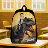 Custom Kid Photo Little Boy Riding Dinosaur Personalized Backpack HA75 921680
