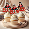 Custom Photo Class of 2026 Graduation Cupcake Toppers, Personalized Grad Party Decor CH07 910696