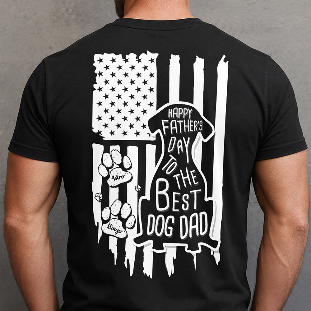 Custom Name Happy Father's Day To Best Dog Dad Flag Back Comfort Shirt HA75 921598
