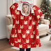 Custom Photo Cat Pattern Hoodie Blanket HA75 898280