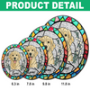 Custom Dog Portrait Photo With Sunflower Memorial Stained Glass Suncatcher, Sympathy Gifts, Pet Loss Gift HO82 894330