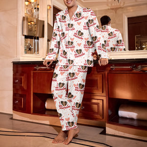 Custom Photo I Love My Boyfriend/Girlfriend Pajamas Gift For Couple LM32 897469