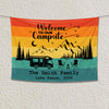 Personalized Retro Sunset Welcome To Our Campsite Camping Tapestry HO82 903078