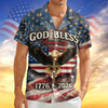 Patriotic 250th Anniversary God Bless America Eagle 1776–2026 Hawaii Shirt HA75 920150