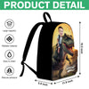 Custom Kid Photo Little Boy Riding Dinosaur Personalized Backpack HA75 921680