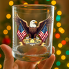 American Eagle and US Flag 250th Birthday USA Whiskey Glass HO82 900354