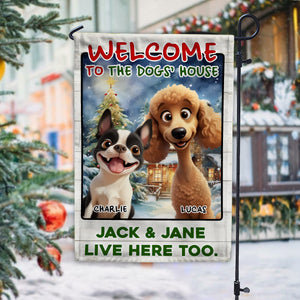 Custom 3D Cute Dog Welcome To The Dog House Decorative Personalized Garden Flag HA75 897936