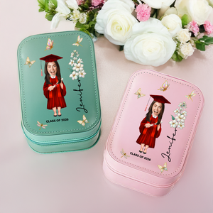 Custom Face Photo Graduation With Flower On Makeup Box With LED TH10 896601