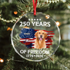 Custom Dog Photo American 250th Anniversary Glass Ornament LM32 895189