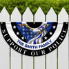 Custom Family Name American Flag Thin Blue Line Eagle Back Non-Pleated Fan Flag LM32 897803