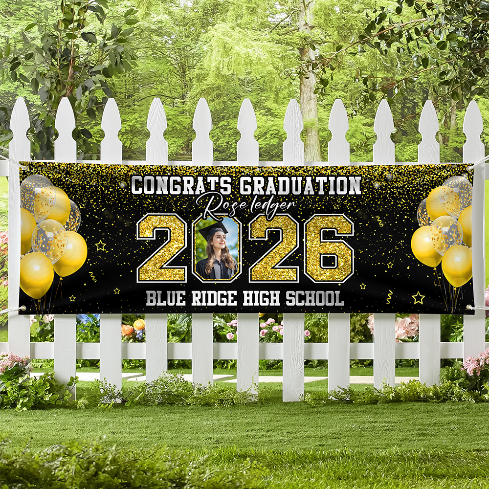 Custom Photo Class of 2026 Banner Personalized Congrats Graduation Banner Party Decor CH07 910264