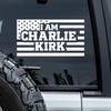 I Am Charlie Kirk Flag USA Memorial MAGA Car Window Decal Sticker LM32 67781