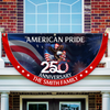 Custom Family Name American Pride Patriotic 250th Anniversary Eagle 1776–2026 Non-pleated Fan Flag HO82 901312