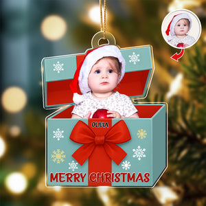 Custom Kid Photo Merry Christmas Acrylic Ornament HO82 900012