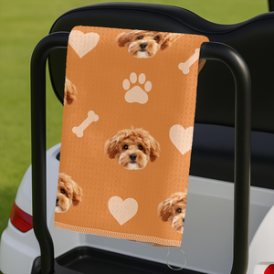 Custom Dog Photo With Bone Icon For Sport Player Golf Towel TH10 894131
