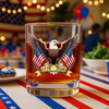 American Eagle and US Flag 250th Birthday USA Whiskey Glass HO82 900354