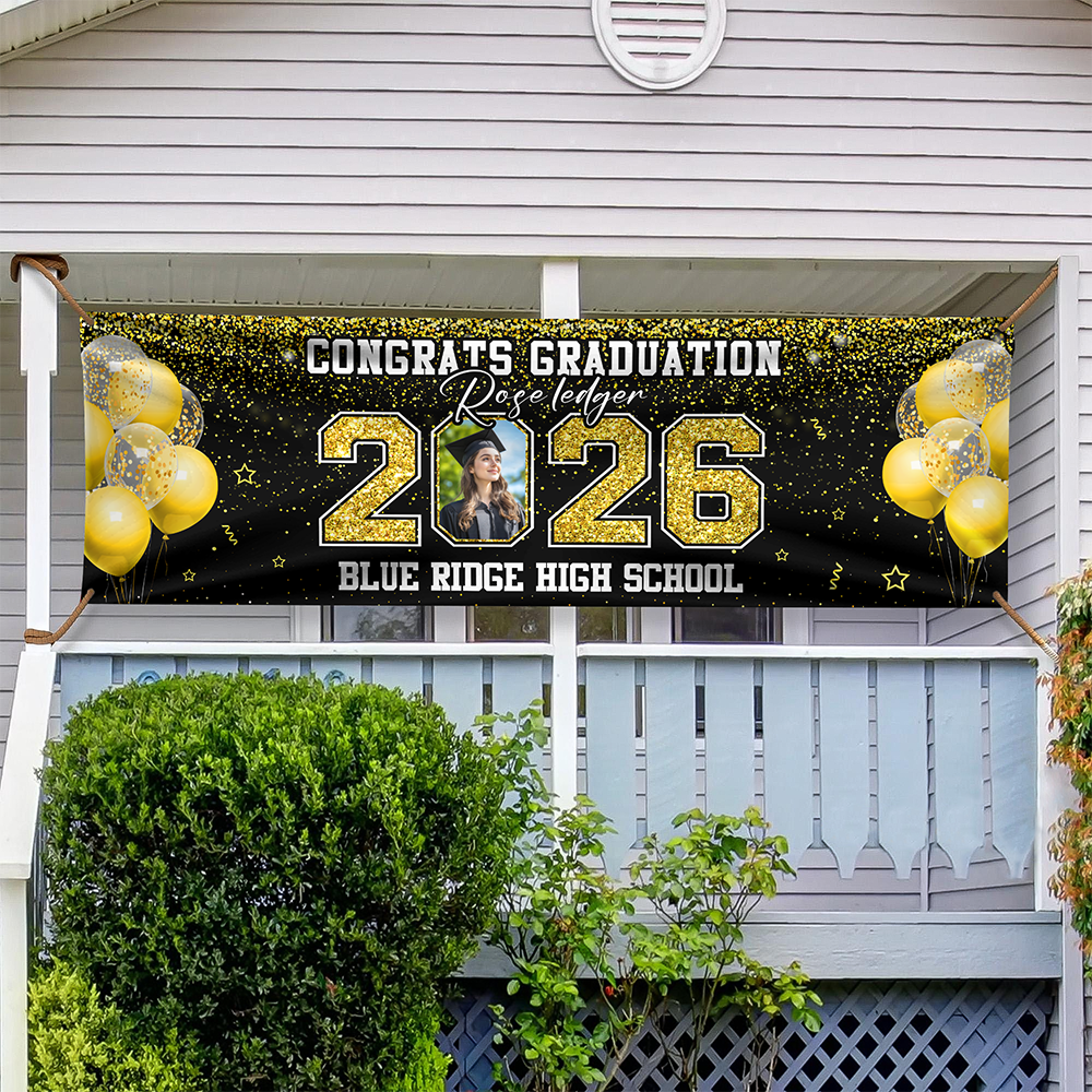 Custom Photo Class of 2026 Banner Personalized Congrats Graduation Banner Party Decor CH07 910264