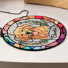 Custom Dog Portrait Photo With Sunflower Memorial Stained Glass Suncatcher, Sympathy Gifts, Pet Loss Gift HO82 894330