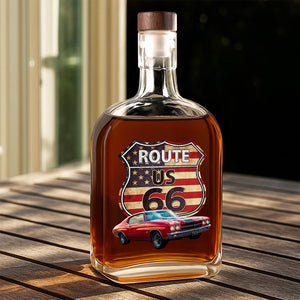 Custom Photo Route US 66 Car Whiskey Bottle HA75 897812