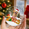 Custom Dog Christmas Cake Crew Photo - Personalized Glass Ornament CH07 899976