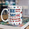 Custom Name Best Mom, Dad Ever America Flag Pattern 3D Inflated Effect Mug TH10 169475