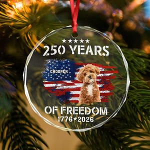 Custom Dog Photo American 250th Anniversary Glass Ornament LM32 895189
