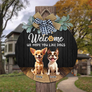 Custom Cute 3D Dog Welcome Home We Hope You Like Dogs Door Sign LM32 897257