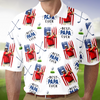 Custom Photo Best Dad Ever American Flag Polo Shirt - Father's Day Gift for Golfer HA75 921112