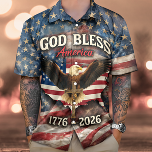 Patriotic 250th Anniversary God Bless America Eagle 1776–2026 Hawaii Shirt HA75 920150