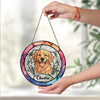 Custom Dog Portrait Photo With Sunflower Memorial Stained Glass Suncatcher, Sympathy Gifts, Pet Loss Gift HO82 894330